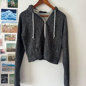 Grey light cropped hoodie